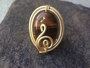 Turkish Jewelry Stone RING~GENUINE Tigers Eye~Hand Made In Turkey~NWT~Beautiful!