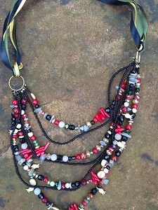 Turkish Jewelry Necklace~Adorned in Semi Precious Gemstones~Gorgeous!!