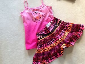 Justice Clothes Lot Outfit~GIRLS Cami Top and Skirt/Scort Size 18 NWT adorable!!