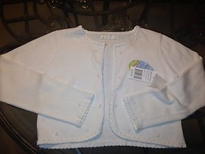 American Princess cropped off white Dressy sweater w/ pearls Sz 14~NWT