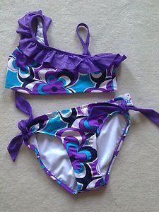 Justice for Girls Floral Bikini Swimsuit Swim Bikini SZ 12 NEW With Tags~purple