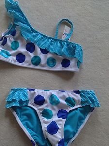 NWT JUSTICE GIRL SWIMSUIT 2 PC BIKINI BLUE POLKA DOT SIZE 12~NWT~ GREAT DEAL!!