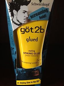 FIRM HOLD HAIR GEL~Got 2b Schwarzkopf Styling Spiking Glue~water resistant~NEW
