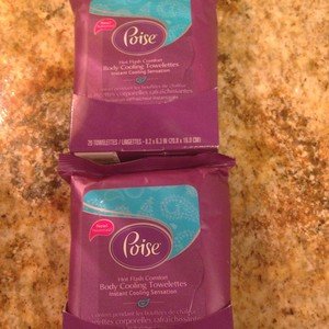 Poise Hot Flash Comfort Body Cooling Towelettes LOT Of 2~20 Ct Each Box! New~