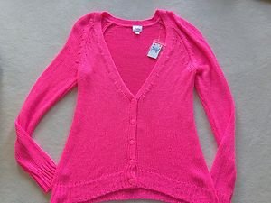 Justice Hot Pink CARDIGAN Sweater ~~Girls Size 18-ADORABLE!!