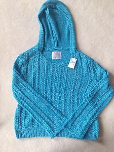 Justice Teal LIGHT WEIGHT Hooded Pullover Sweater Pink~Girls Size 12~NWT!!!