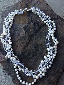 Fresh Water Pearl Necklace White..VERY Beautiful!! NWT