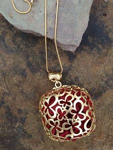 Turkish Jewelry Silk Necklace~dipped in Buttery 24k Gold~ Unique Nwt!'