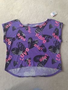 Justice Girls Layer Me Crop Top Purple & Pink~BRAND NEW WITH TAGS! Cute!! Sz 14