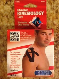First Aid Tape Mueller Kinesiology BLACK First Aid Tape 2" x 16.4' 6235-1~NEW!