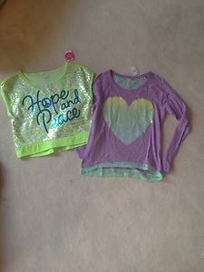 Justice Lot Of 2 Shirts Size 20 Both Brand New WithTags!! ADORABLE lots of bling