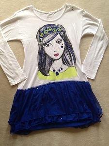 Justice Girls BLUE AND WHITE TUTU Dress Sz 14~ Sequins~New With Tags! SUPER CUTE