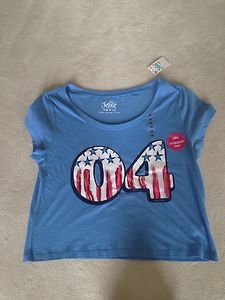 Justice Girls Red White & Blue Layer Me Crop Top~Brand New With Tag~SZ 10!