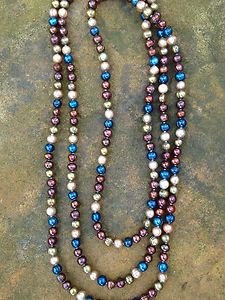 Genuine Freshwater Pearl Necklace ~Multi-Color STUNNING~NEW~Never Worn! 7mm