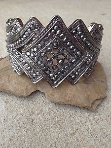 Crystal Bracelet~ Cuff ~Embellisehed in Gray Crystal~"BEAUTIFUL" Never Worn!