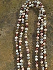Genuine Freshwater Pearl Necklace ~Multi-Color beautiful~NEW~Never Worn! 7mm