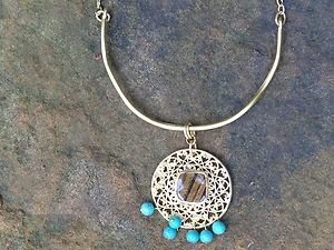 Turkish Jewelry Necklace~with Genuine Turquoise And Tigers Eye from Turkey! NWT