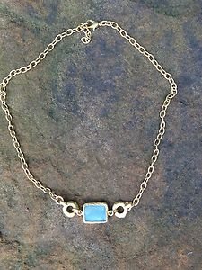 Turkish Jewelry Necklace~Genuine Aqua Agatr dipped in Buttery 24k Gold~Stunning!