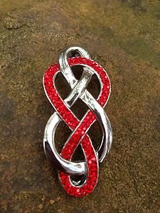 Red Crystal Necklace Charm~Beautiful For Jewelry Making!! New!!