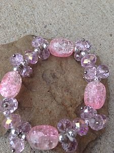 Pink Crystal STRETCH Bracelet Braceley~gorgeous!! New