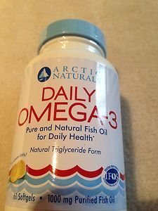 Arctic Naturals Daily Omega-3 Purified Fish Oil Supplement 60 Softgels ea Artic