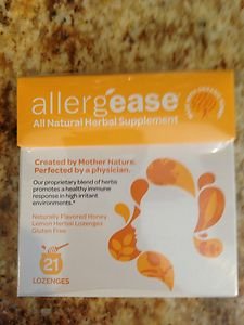 Allergease All Natural Herbal Supplement 21 Lozenges Honey Lemon~exp 2015