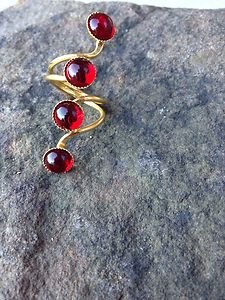 Turkish Jewelry Red Agate RING 24K PLATED~Hand Made In Turkey~NWT~BEAUTIFUL