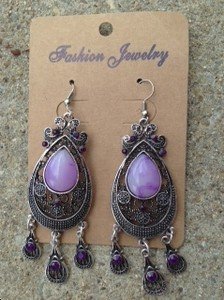 Purple Earings Chandelier Earrings~ 3.5 inches" VERY Pretty! Brand New!!