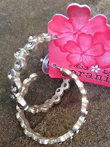 Hoop Earrings Gold color With Gold Crystal~beautiful!! New WITH TAGS! 1 1/2 Inch