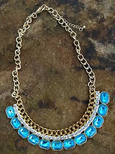 Beautiful TEAL Necklace~Embellisehed ~~This is a STATEMENT Piece!! BRAND NEW Wot