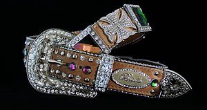 Belt Brown Genuine Leather~Hair On Hide~ & Crystal~BEAUTIFUL!! NWT~~MANY SIZES!!