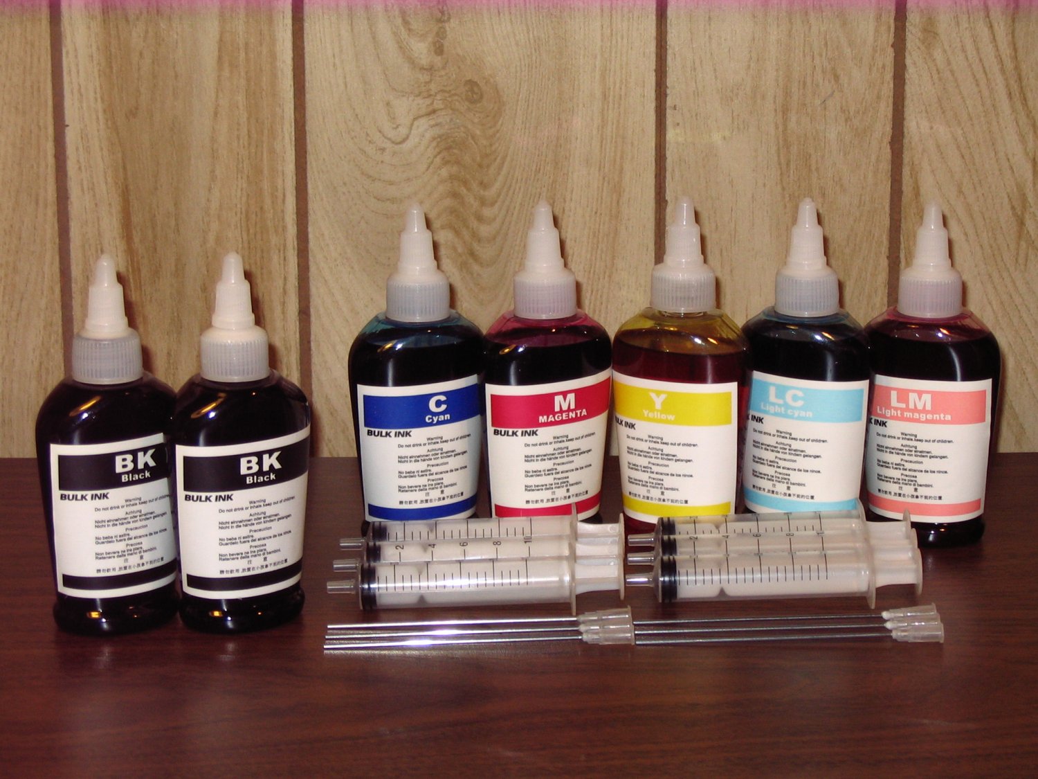 Bulk refill ink for CANON ink printer , 100ml x 7 bottles (2BK, 1C, 1M, 1Y, 1LC, 1LM)