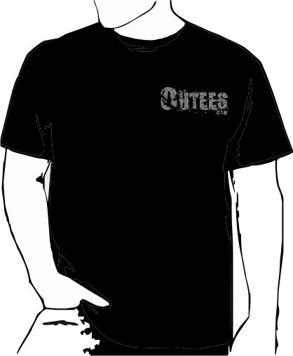 Black Outees 2XL-3XL Small Front Logo Large Back Design Inside-Out
