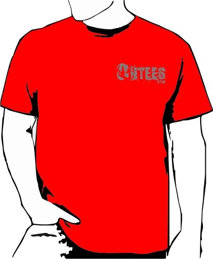 Red Outees S-XL Small Front Logo Large Back Design Inside-Out