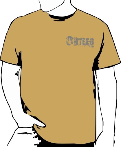 Khaki Outees 2XL-3XL Small Front Logo Large Back Design Inside-Out