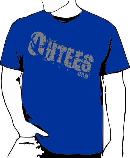 Blue Outees S-XL Diagonal Logo Large Front Design Inside-Out