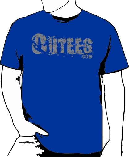 Blue Outees S-XL Large Front Logo Design Inside-Out