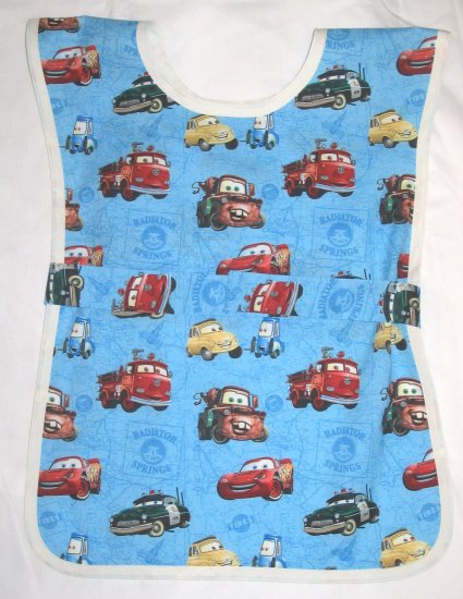 Blue Disney Cars School Paint Smock - Handmade Boys Art Craft Preschool Child Kids
