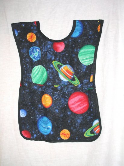 School Paint Smock - Handmade Boys Planets Outer Space Art Craft Preschool