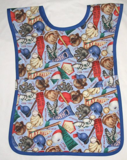 School Paint Smock - Handmade Boys Sports Baseball Art Craft Preschool Apron