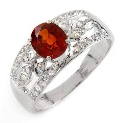 1.89 Carat Orange Sapphire & Diamond Ring