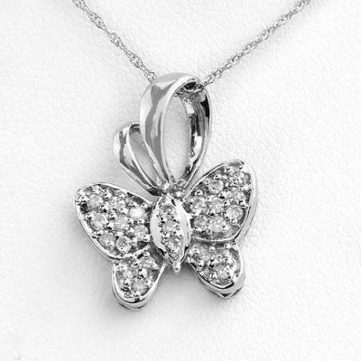 0.25 Carat Diamond Butterfly Pendant