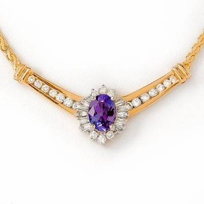 2.4 Carat Tanzanite & Diamond Necklace