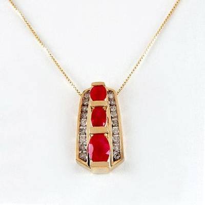 1.7 Carat Ruby & Diamond Pendant