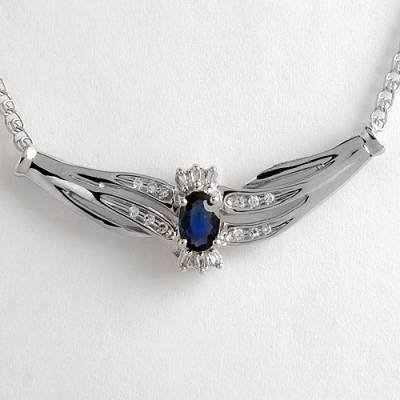 0.75 Carat Sapphire & Diamond Necklace