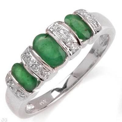 0.75 Carat Emerald & Diamond Ring