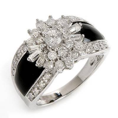 1.0 Carat Diamond & Black Onyx Band