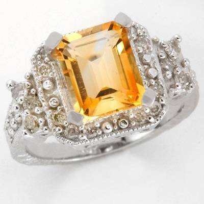 2.34 Carat Citrine & Diamond Ring