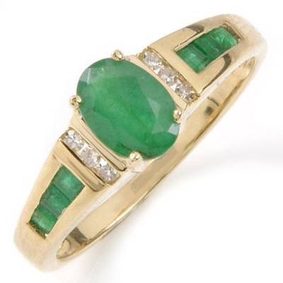 1.0 Carat Emerald & Diamond Ring