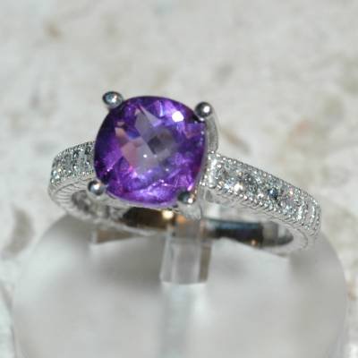 2.57 Carat Amethyst & Diamond Ring